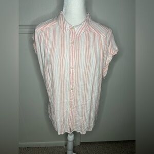 Lucky Brand Light Pink Striped Casual Shirt size L